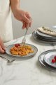 Dinner Plates Set of 6, 10.25 inch Pasta Plate, Ocean Round Stoneware Dessert Plates Dish Set for Kitchen, Reactive Glaze, Microwave Dishwasher Safe, Scratch Resistant, Blue