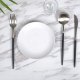 Durable Porcelain 6-Piece Dessert Plate Set, Elegant White Serving Plates (6-inch dessert plates)